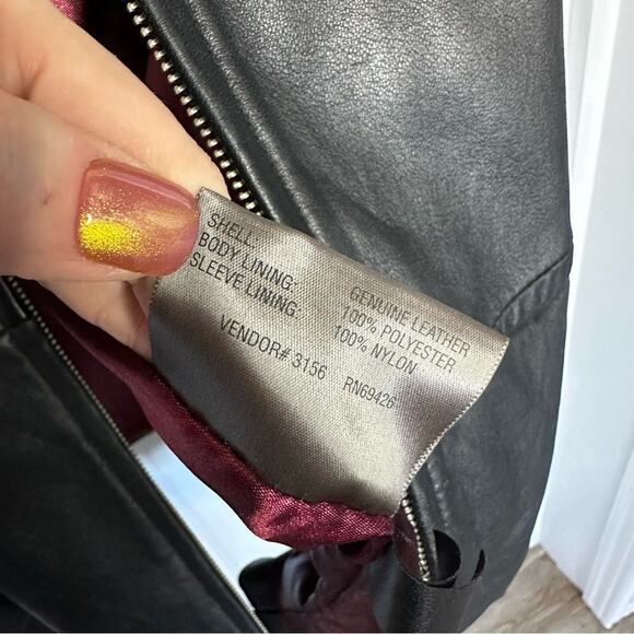 Wilson’s leather jacket red satin lining WL Plus 2x black pockets - Picture 8 of 14